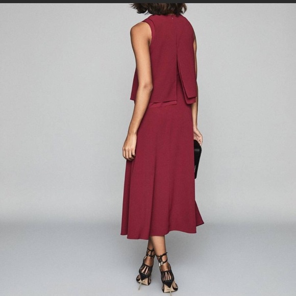 NWT Reiss viola dress berry red - Picture 4 of 11
